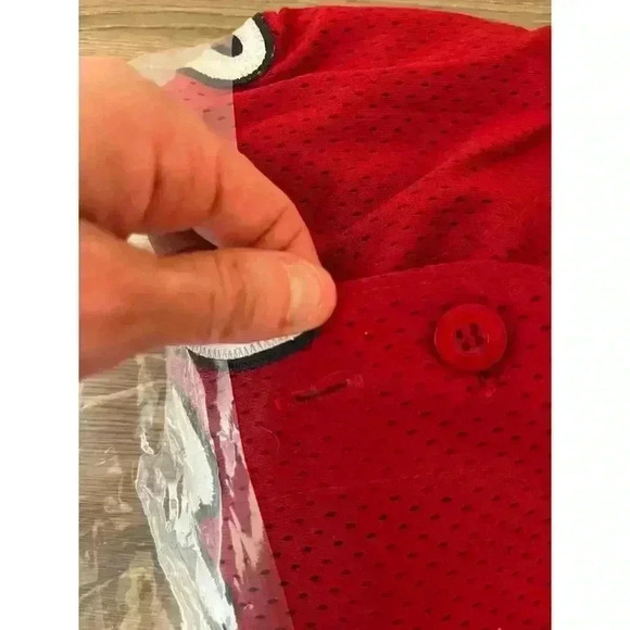 Vtg Rawlings Cyclones #12 USA AAU Baseball Sports Jersey Red Size S Adult - Picture 12 of 16